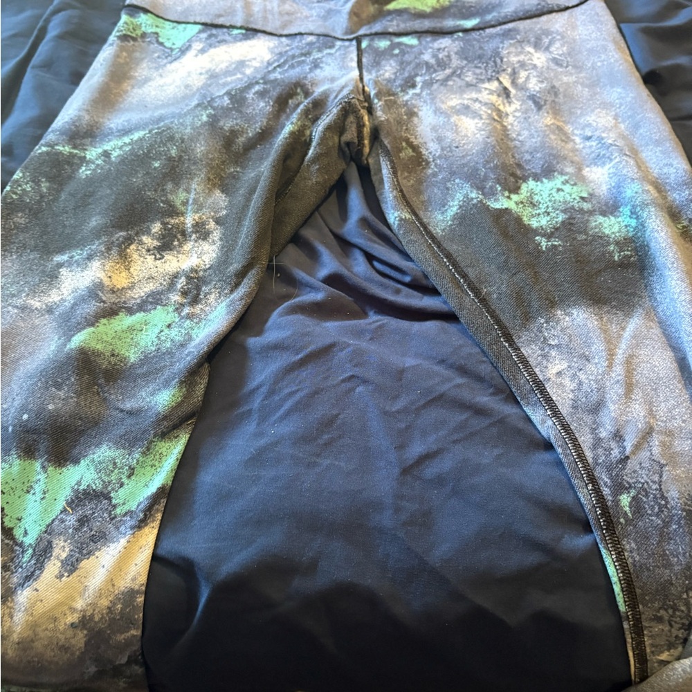 lululemon athletica Black and Green Leggings